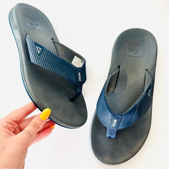 MENS REEF Black Navy Blue Flip Flop Beach Pool Cushion Sandals Slides Shoes 9 main image 4